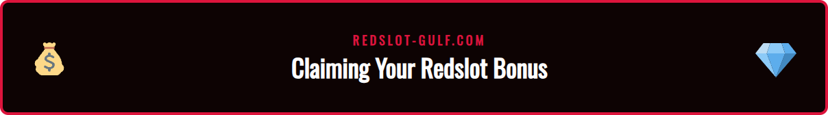 A player on their smartphone navigating the redslot-gulf.com promotions page to claim a new Redslot bonus.
