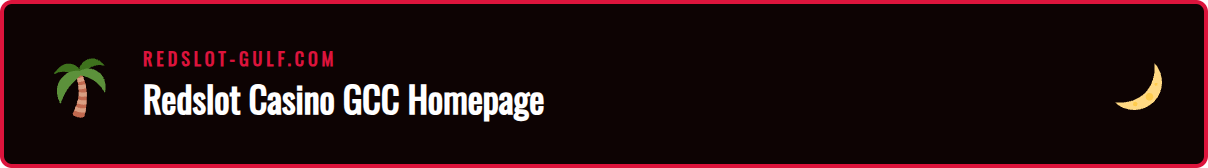 Homepage of the Redslot online casino site for Gulf players showing popular games.