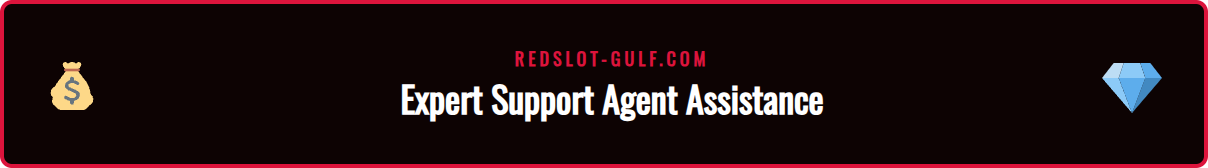 An illustration of a friendly Redslot support agent with a headset, assisting a player from the GCC region.