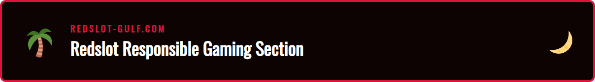 A screenshot of the Redslot responsible gaming page showing the self-exclusion option.